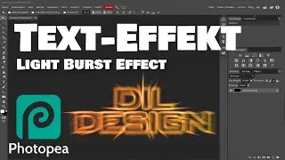 Photopea - Text-Effekt (Light Burst Effekt)