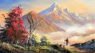 Nepali Painting | Painting a Beautiful Mountain Landscape with Acrylics | Art Candy | Nepali Artist