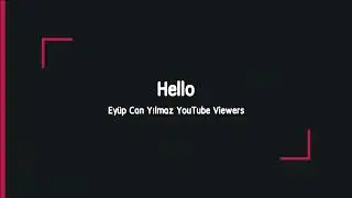 My New Channel @eyupcanyilmaz