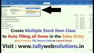 (Buy TDL Source Code Rs.40) Create Multiple Stock Item Class to Auto fill all items in Sales