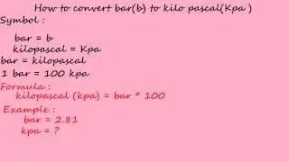 bar to kilo pascal kpa - pressure converter