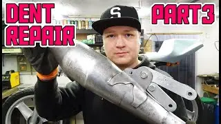 2 stroke exhaust pipe dent repair - Peugeot Fox Deluxe 50cc racer part 3
