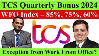 TCS Quarterly Bonus 2024, Variable Pay Deducted 50% 75% and Zero WFO Index RTO #tcs #infosys #wipro