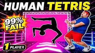Human Tetris | HIGH QUALITY 4K| Immersive Interactive Warm Up | Viral Game Workout | 1 Player