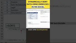 Dynamically Sort Data using (Index No.)  in MS Excel