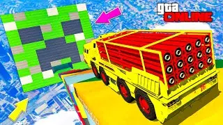 САМЫЙ ВЗРЫВНОЙ СПУСК БЕЗ ТОРМОЗОВ В КРИПЕРА ИЗ МАЙНКРАФТА НА КАТЮШКЕ В GTA 5 ! СТЕНКА НА СТЕНКУ !