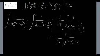 Algebraically manipulating integral into the form 1/(x-a)(x-b)