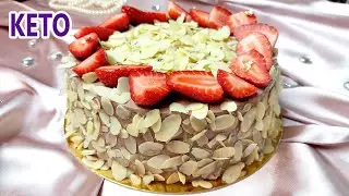 БЕЗ муки, сахара и масла! На любое торжество! Клубнично-шоколадный кето торт! (Кето рецепты)