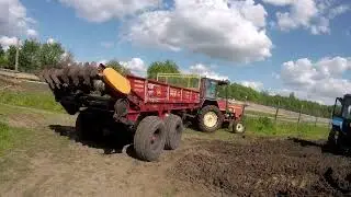 ВЫВОЗ НАВОЗА. ВОССТАНОВЛЕНЫЙ навозоразбрасыватель в деле