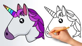 How to Draw a Unicorn Emoji - Step by Step