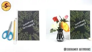 How to make simple home decor/handmade craft/step by step/glass marking pencil drawing by S artworks