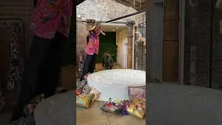 Falling into a ballpit! #stilts