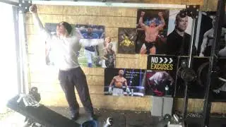 Garage gym supinated grip high pulley cable chest flies
