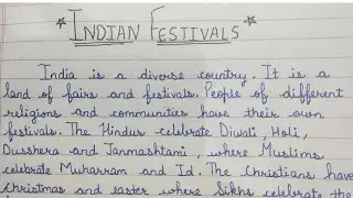 Essay on Indian Festivals in English || Essay Writing ||  @SA Articles ​