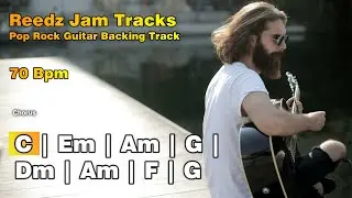 Calm Pop Rock Guitar Backing Track in C Major