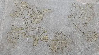 Вырезка на камне.                                               Χάραξη σχέδιο σε πέτρα #diy #stone