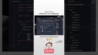 💥Next JS Tips & Tricks - Meta Data Title Template 