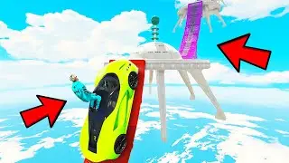 GTA 5: IMPOSSIBLE UFO PARKOUR RACE CHALLENGE with CHOP & BOB
