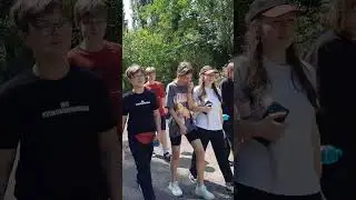 Заповедник Ягорлык. Школьники -участники конкурса на экскурсии. 