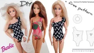 DIY swimsuit for Barbie 🩱/ Купальник для Барби #clothesfordolls #freepatterns #barbiestyle