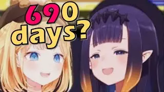 Chat tells Ame and Ina how many Days it's been since their last 1 on 1 Collab