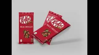Kitkat Chocolate  Packaging Design   Photoshop Tutorial