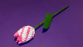 How to make a paper flower tulip. 3D origami tutorial (Gifts for Mother's Day)