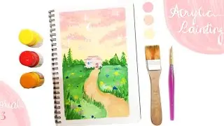 Beautiful scenery with acrylic paints | Acrylic painting tutorial |