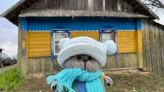 Басик в деревне кормит котиков и общается с коровками. 