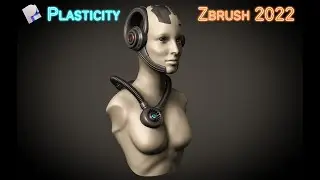 Cyborg Bust Part 1 (Zbrush/Plasticity) Time Lapse