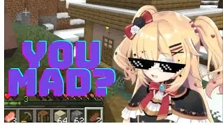 Haachama bullying a villager in Minecraft [HololiveEN Server]