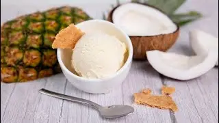 Helado de Coco y Piña  - Piñacolada ice cream recipe | #ronyencasa