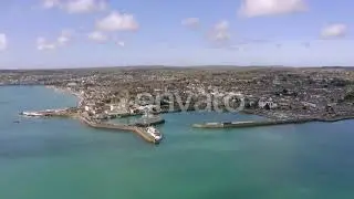 Penzance Harbour and City in Cornwall UK Aerial View | Stock Footage - Envato elements