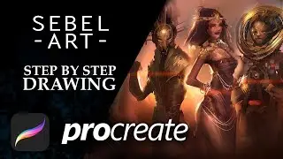 Photoshop brushes in Procreate 5 - character concept sketches (timelapse)