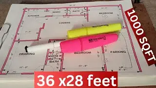 36 x 28 house plan | 36x28 ghar ka naksha | 3 bedrooms house design