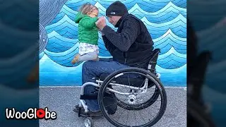 Daughter Demonstrating New Way Of Getting On Dad’s lap