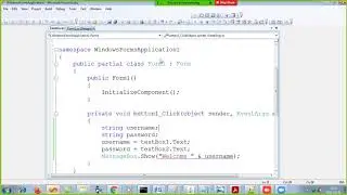 C Sharp (Windows forms introduction - Login screen)