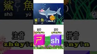 Chinese alphabet "sh" and the Zhuyin "ㄕ" 拼音sh 注音ㄕ