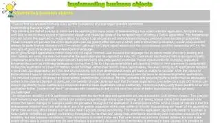 How to : Implementing business objects
