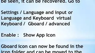Missing Google GBoard icon / Widget recovered :  J. Sharings