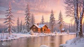 [Ambient Design] Cozy Winter Cabin 🏡 Gentle Snowfall & River Sounds for Deep Sleep