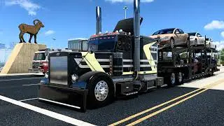 Peterbilt 351 ZM CAT C-15-MBM | Car Hauler | 18speed Jake Brake | Realistic Driving