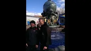 Abrafaxe-Brunnen im Fimpark Babelsberg am 31.03.2015, Herr Krüger