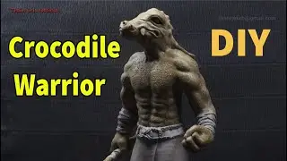 Crocodile Warrior Sculpture,Clay Sculpture,Crocodile Monster - Thân ích Official