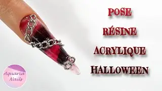 Pose d'ongle résine acrylique pour Halloween PAS A PAS