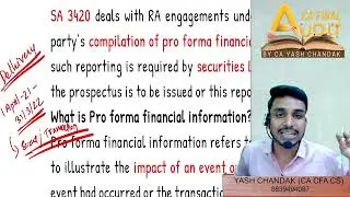 SAE 3420 - Report on Compilation of Pro Forma Financial Information - CA Final Audit May 2024
