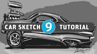 How to draw a Lowrider with a huge engine