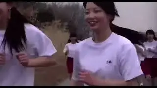 Physical education class girls running　#jk