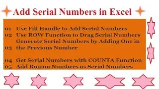 Add Serial Numbers in Excel | Very Simple Trick | With Roman & Row & Counta Formula