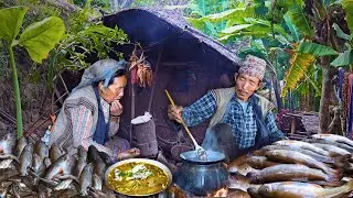 Real Village Life Early Morning  | Fresh Fish Cooking in Traditional Style | Rural Life Documentary